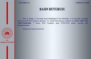 Bursa’da Nilüfer İlçe Nüfus Müdürlüğü cumartesi...