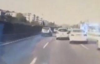 Bursa’da trafiği böyle tehlikeye düşürdü...Makas...