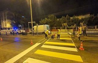 Büyükşehir Belediyesi yol çizgi ve yaya geçidi...