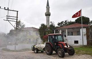 Çan Belediyesi köyleri dezenfekte ediyor