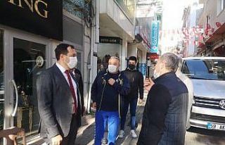 Çarşı esnafına salgın hatırlatması