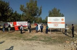 Çocuk Komitesi üyesi çocuklar fidan dikti