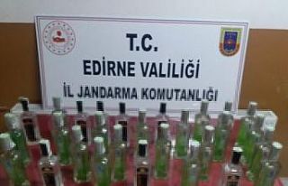 Edirne’de 30 litre kaçak alkollü içki ele geçirildi