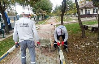 Ergene’de parklara bakım ve onarım yapılıyor