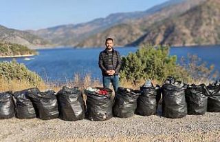 Gençler Obruk barajında çevre temizliği yapıldı