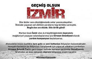 Giresun Belediyesi, İzmir için yardım kampanyası...