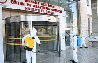 Hastaneler dezenfekte edildi