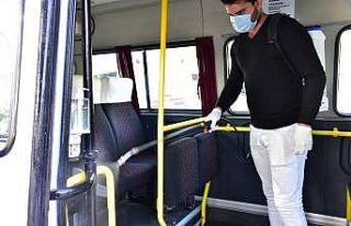 İncirliova’da dolmuşlar dezenfekte edildi