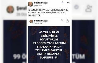İzmir’deki tutuklu müteahhitten şaşırtan paylaşım:...