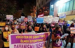 Korona tehdidine rağmen kadına şiddete tepki gösterdiler