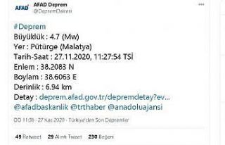 Malatya 4.7 ile sallandı