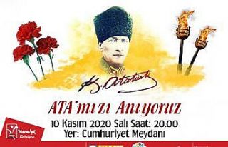 Manavgat’ta Atatürk meşaleli karanfilli saygı...