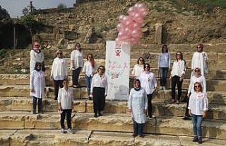 Meme kanserine dikkat çekmek için balon uçurdular