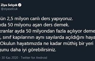 Milli Eğitim Bakanı Selçuk: "Her gün 2 buçuk...
