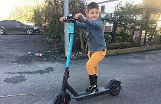 Minik Utku’nun scooter mutluluğu