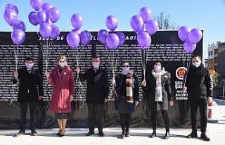 Mor balonlar katledilen 335 kadın için havalandı