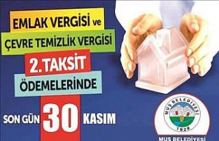 Muş Belediyesinden emlak ve çevre temizlik vergisi...