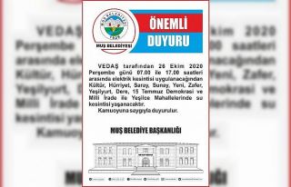 Muş Belediyesinden su kesintisi uyarısı