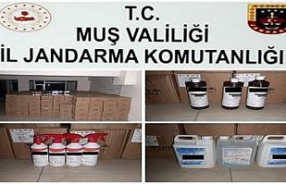 Muş’ta binlerce litre sahte dezenfektan ele geçirildi