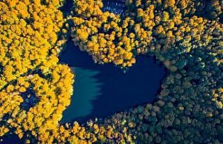 (Özel) Kalp şeklindeki göl böyle görüntülendi