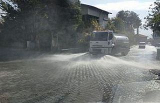 Safranbolu’da sokaklar dezenfekte edildi