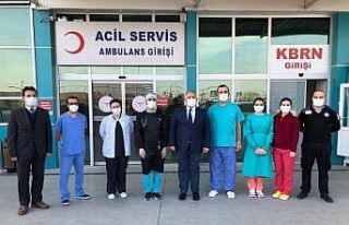Sağlık çalışanlarına moral ziyareti