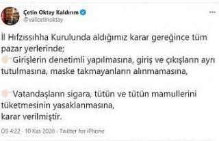 Sakarya’da pazar yerlerinde sigara içmek yasaklandı