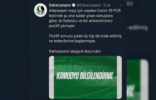 Sakaryaspor’da iki futbolcu ve bir antrenörün...