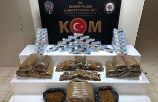Samsun’da kaçak tütün ve makaron sigara ele geçirildi