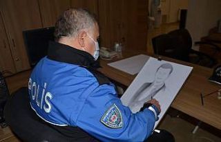 Şehit olan öğretmenlerin portresine çizen polis,...