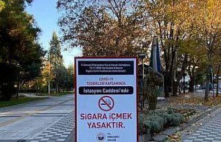 Sigara içmenin yasak olduğu alanlara uyarı tabelası...