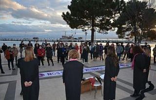 Sinop’ta kadına şiddete sokak tiyatrosu ile dikkat...