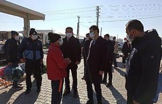 Şuhut Pazarında esnaflara yönelik korona denetimi
