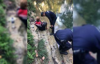 Suya düşen yaşlı kadını jandarma ekipleri kurtardı