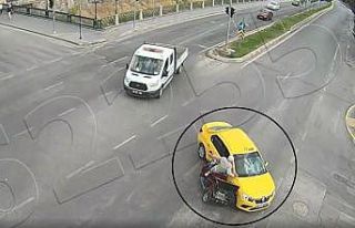 Taksicinin gayreti yaşlı adamla kazayı engelleyemedi
