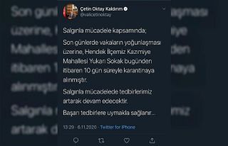 Vaka sayısı artan Sakarya’da bir sokak karantinaya...