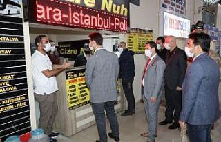 Vali yardımcıları korona virüs denetimlerine katıldı