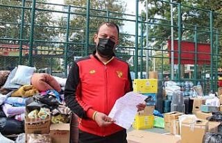 Yardım malzemeleri arasından çıkan not duygulandırdı