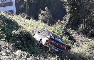 Yoldan çıkan otomobil tarlaya uçtu