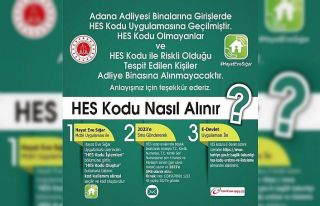 Adana Adliyesinde HES kodu uygulaması başlıyor
