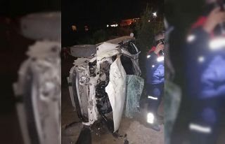 Adana’da otomobil portakal bahçesine devrildi:...