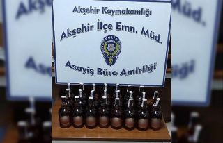 Akşehir’de kaçak içki ele geçirildi