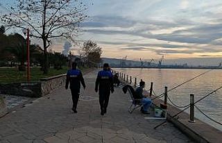 Amatör balıkçılara mesafe denetimi yapıldı