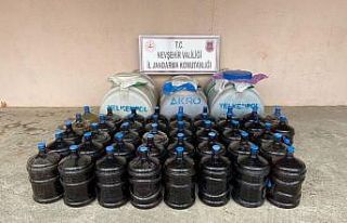 Avanos’ta 2 ton kaçak içki ele geçirildi