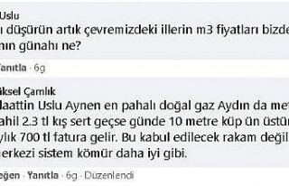 Aydınlılar doğal gaz fiyatlarına isyan etti