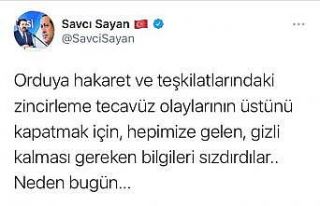 Başkan Sayan: “Gündemi değiştirmek için gizli...
