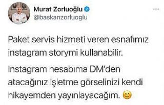 Başkan Zorluoğlu, paket servis yapan işletmeleri...