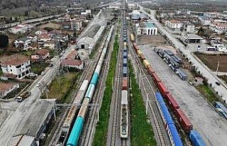 Çin’e gönderilen tren Sakarya’da havadan görüntülendi
