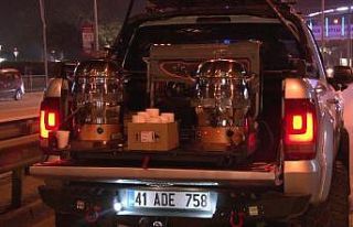 Denetimde çorba dağıtımı