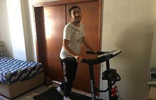 Engelli gencin yürüyüş bandı hayali gerçek oldu
